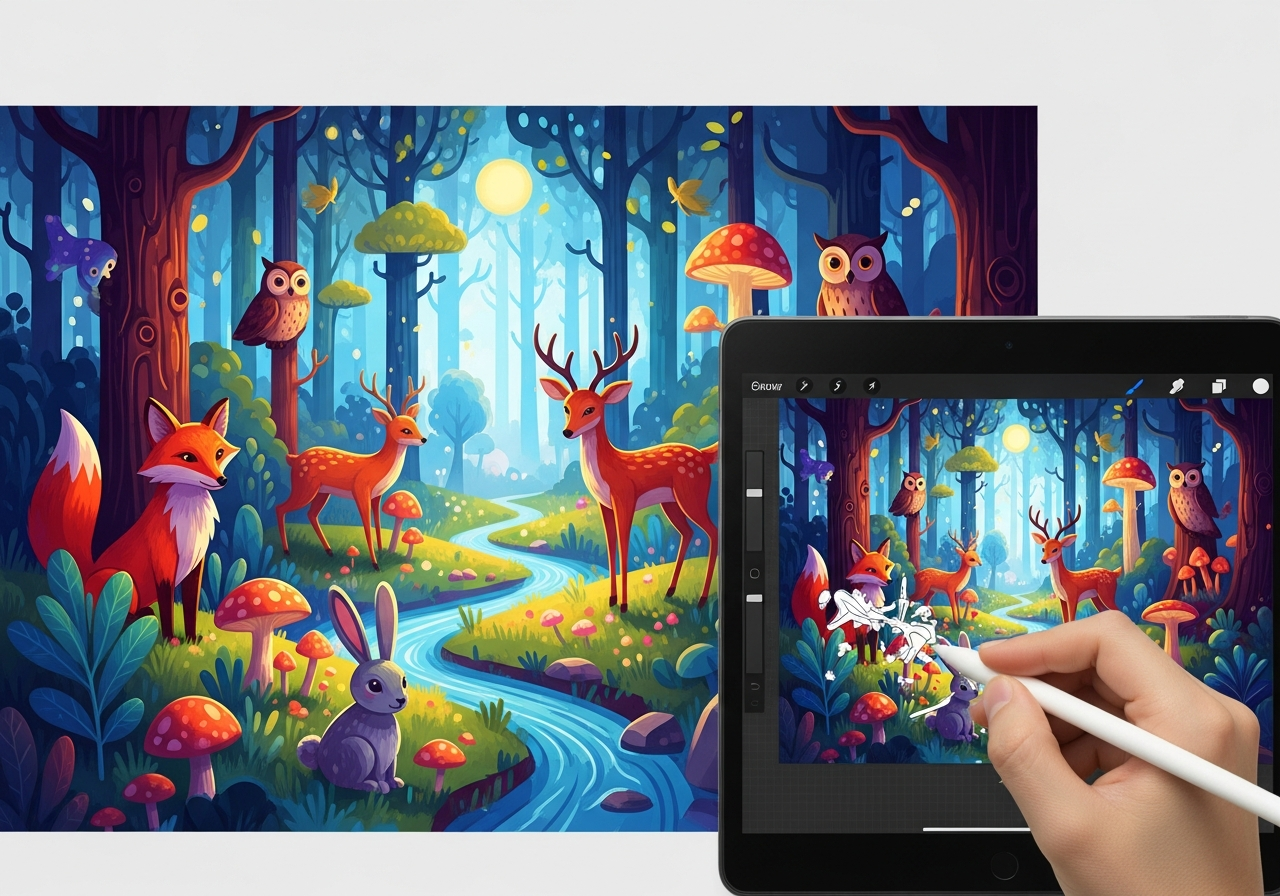 Цифровая иллюстрация студента